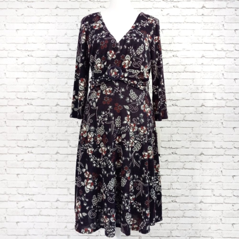 Perceptions Black Floral Dress